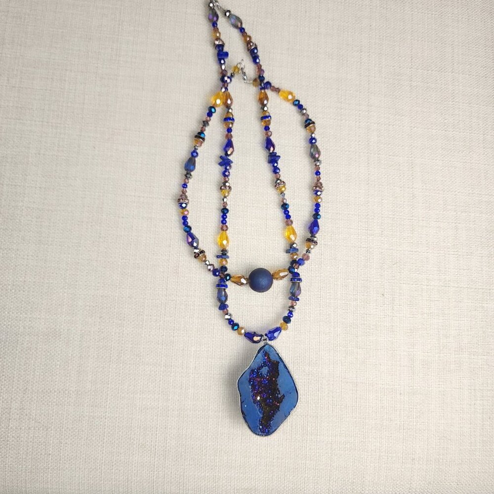 Handmade Crystal Geode Necklace Set